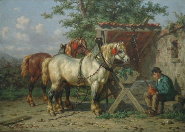 Willem Johan Boogaard | A well deserved rest, oil on panel, 19.5 x 27.3 cm, signed l.l. and dated 1876