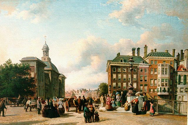 Elias Pieter van Bommel | Stock Exchange, Rotterdam, oil on canvas, 49.5 x 68.5 cm, signed l.r. and dated '65