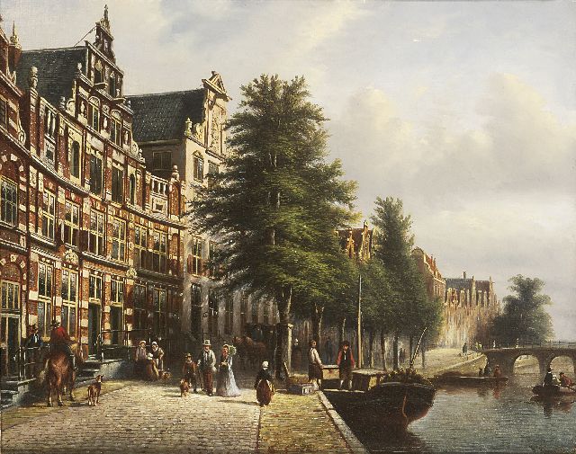 Spohler J.F.  | The  Bartolottihuis in Amsterdam (Herengracht 170-172), oil on canvas 35.5 x 44.5 cm, signed l.r. and painted 1879