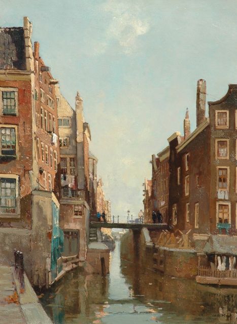 Knip W.A.  | The 'Kolkje' in Amsterdam, oil on canvas 60.0 x 44.5 cm, signed l.r.