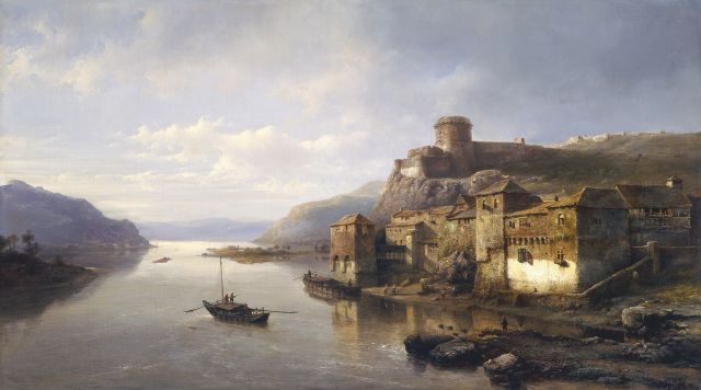 Kasparus Karsen | A view of Linz, with the river Donau, oil on canvas, 56.5 x 100.0 cm, signed l.r.