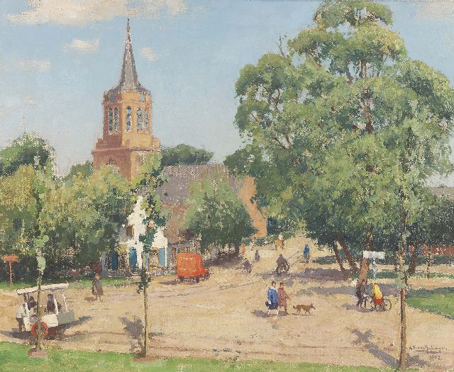 Gerbrand Frederik van Schagen | View of the Brink, Laren, oil on canvas, 43.4 x 53.5 cm, signed l.r. and dated 1932
