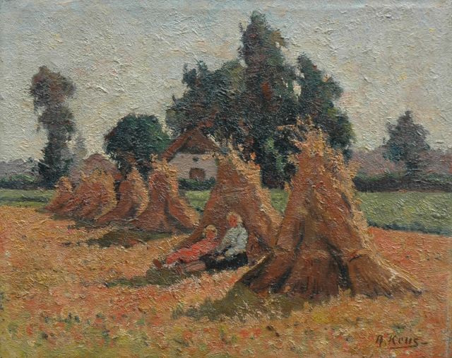 Adriaan Keus | Harvest time, oil on canvas, 28.6 x 35.3 cm, signed l.r.