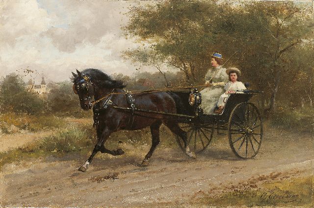 Otto Eerelman | Out for a ride, oil on canvas, 32.3 x 48.3 cm, signed l.r.