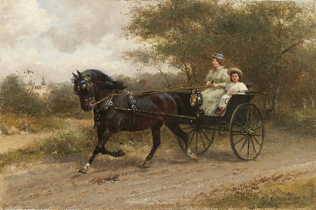 Eerelman O.  | Out for a ride, oil on canvas 32.3 x 48.3 cm, signed l.r.