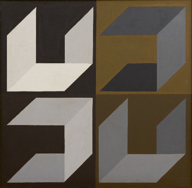 Theo Stiphout | Composition III, oil on painter's board, 59.5 x 59.6 cm, signed l.r. and painted '74