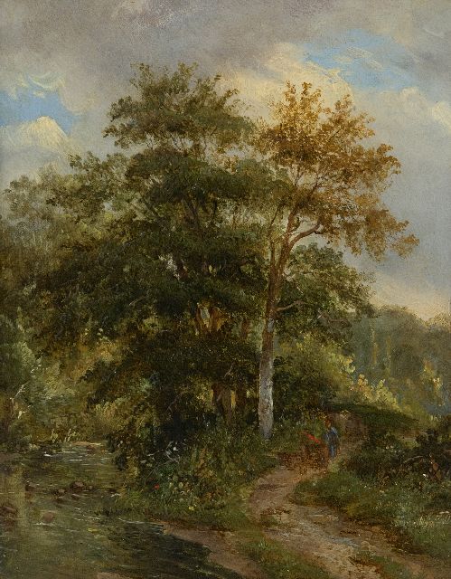 Pieter Caspar Christ | The creek, oil on panel, 23.7 x 18.9 cm