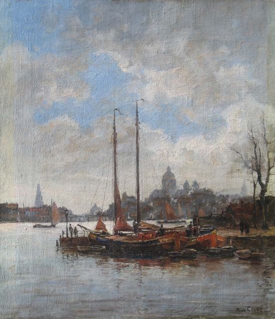 Nico Cevat | A view of Amsterdam, oil on canvas, 41.1 x 35.9 cm, signed l.r.