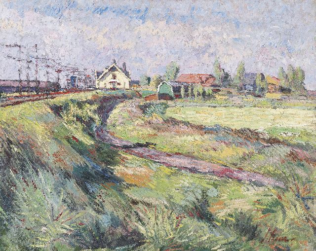 Visser J.  | Landscape near Rodenrijs, oil on canvas 40.8 x 50.7 cm, signed l.r.