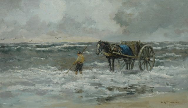 Willem George Frederik Jansen | A shell-fisher, oil on canvas, 59.0 x 100.2 cm, signed l.r.