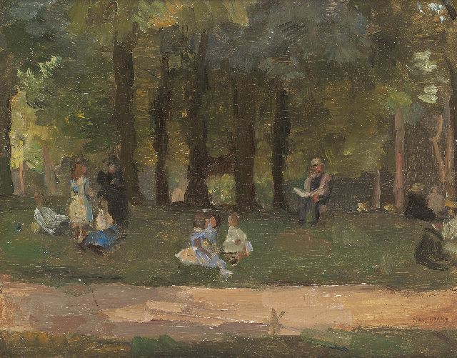 Isaac Israels | In the park, oil on canvas, 32.2 x 40.6 cm, signed l.r.