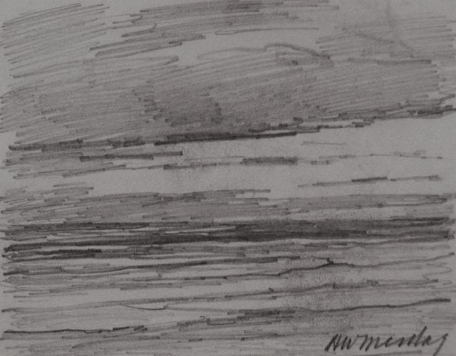 Hendrik Willem Mesdag | Sea and clouds, pencil on paper, 8.7 x 11.2 cm, signed l.r.