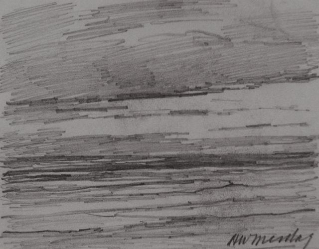 Hendrik Willem Mesdag | Sea and clouds, pencil on paper, 8.7 x 11.2 cm, signed l.r.