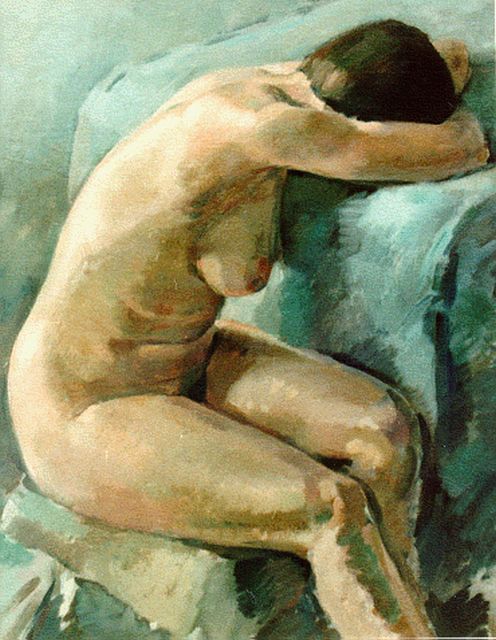 Aart van Dalen | A female nude, oil on canvas, 99.5 x 80.0 cm