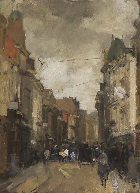 Arntzenius P.F.N.J.  | The Gravenstraat, The Hague, oil on panel 32.0 x 23.7 cm