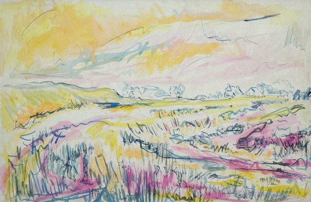 Martens G.G.  | Landscape, watercolour on paper 38.3 x 54.7 cm, signed l.r. and dated '30