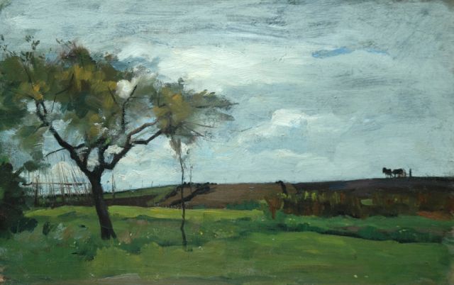 Floris Arntzenius | Landscape with horse and wagon, oil on canvas, 32.2 x 50.3 cm