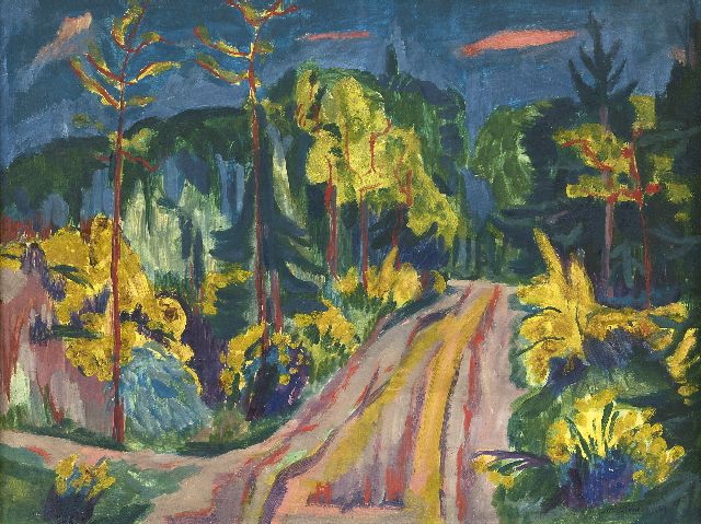 Wiegers J.  | Mountainous landscape, wax paint on canvas 52.2 x 68.3 cm, signed l.r. and painted '27