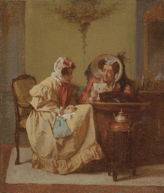 Alexander Hugo Bakker Korff | The letter, oil on panel, 13.5 x 11.7 cm, signed l.r.