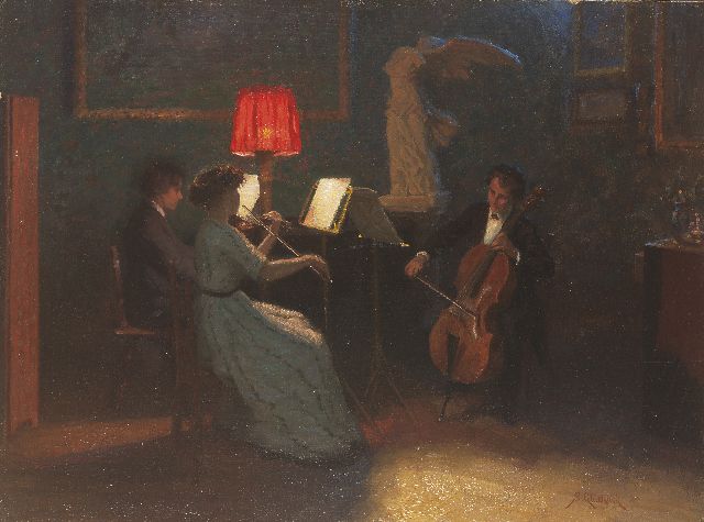 Glücklich S.  | Three musicians, oil on board 46.0 x 63.3 cm, signed l.r.