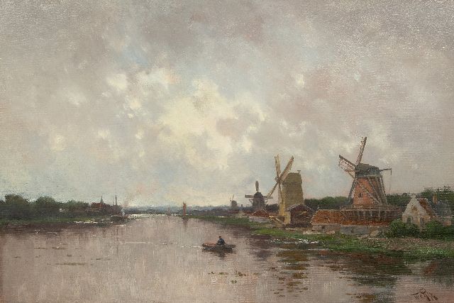 Rip W.C.  | Windmills along the Zaan river, oil on canvas 62.8 x 90.6 cm, signed l.r.