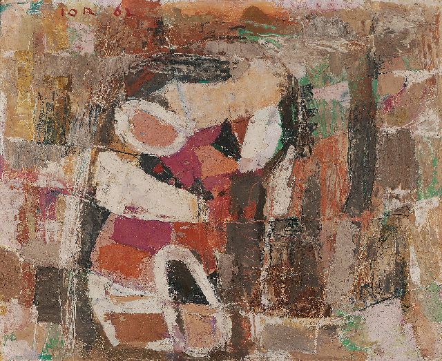 Jordens J.G.  | Composition, oil on board 40.5 x 50.0 cm, signed u.l. and dated '62