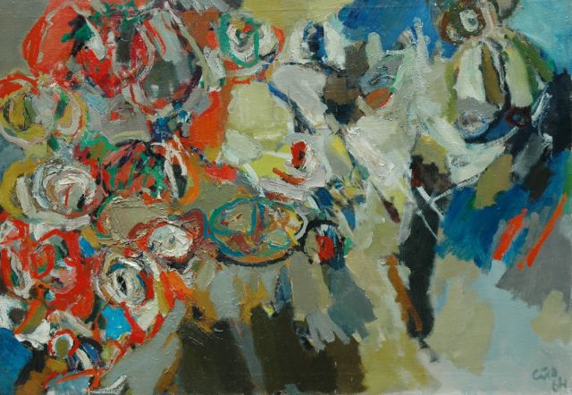Gijsbers J.H.S.  | Composition XIV, oil on canvas 70.7 x 99.7 cm, signed l.r. and dated '64