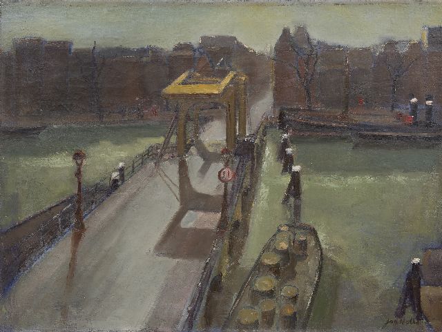 Nolte J.A.F.  | The Magere Brug, Amsterdam, oil on canvas 60.5 x 80.3 cm, signed l.r. and verso