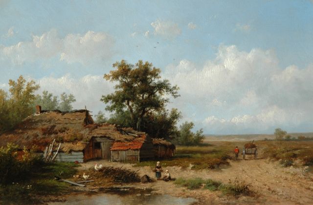 Wijngaerdt A.J. van | Gathering wood, oil on panel 24.1 x 36.7 cm, signed l.r.