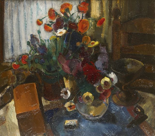 Colnot A.J.G.  | Flower still life, oil on canvas 80.7 x 90.3 cm, painted ca. 1919