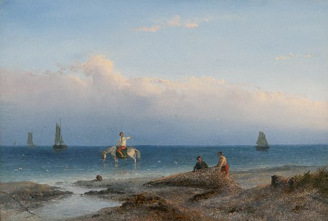 J.G. Hans | After the catch, oil on panel, 31.6 x 46.4 cm, signed l.r.