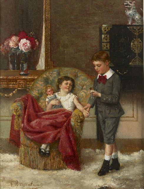 Albert Roosenboom | The young doctor, oil on canvas, 34.0 x 25.7 cm, signed l.l. and dated 1887 on the reverse