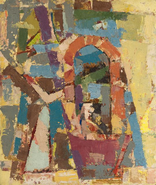 Jan Jordens | Composition, oil on board, 59.0 x 50.0 cm, signed l.l. and dated '60