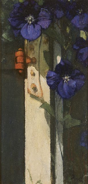 Looy J. van | Clematis, oil on panel 50.2 x 24.8 cm, signed l.r. with initials