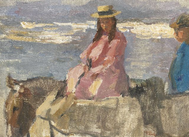 Isaac Israels | The donkey ride on the beach of Scheveningen, oil on canvas, 32.8 x 44.3 cm, signed l.r.