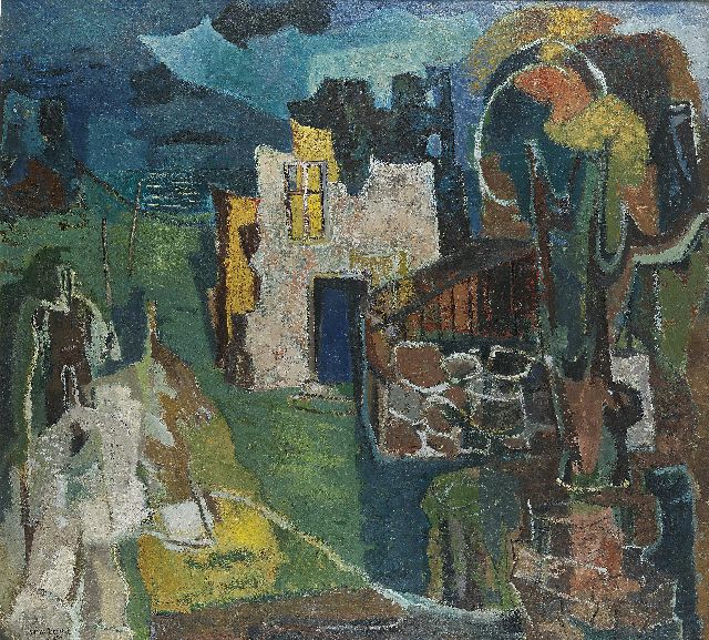 Bosma W.  | A landscape, oil on canvas 126.4 x 138.2 cm, signed l.l. and dated 1957