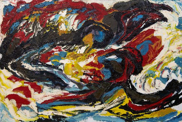 Hunziker F.  | Salvation, oil on canvas 99.5 x 149.5 cm, signed reverse and on canvas stretcher and painted ca. 1963-1966