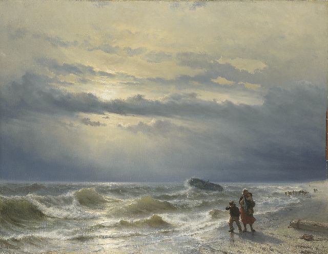 Louis Meijer | Shipwreck, oil on canvas, 88.8 x 115.4 cm, signed l.l. and dated 1864