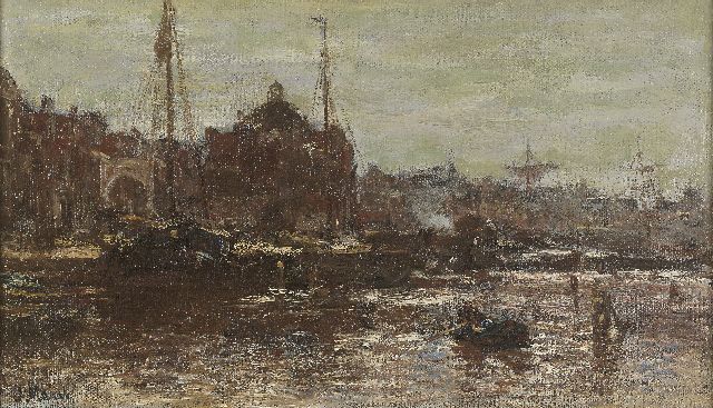 Jacob Maris | A view of Amsterdam, with the Koepelkerk, oil on canvas, 22.3 x 37.8 cm, signed l.l.