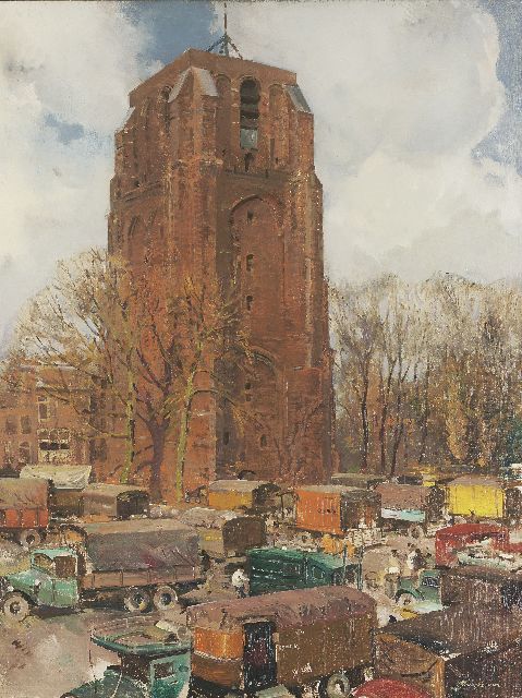 Hem P. van der | The Oldehove church in Leeuwarden, oil on canvas 90.4 x 70.4 cm, signed l.r. and painted in 1935