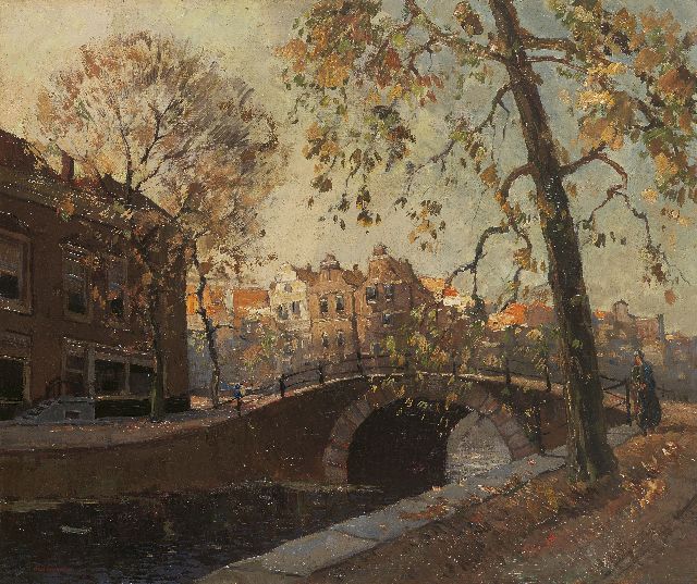 Aris Knikker | A city view with bridge, Amsterdam, oil on canvas, 46.4 x 55.3 cm, signed l.l.