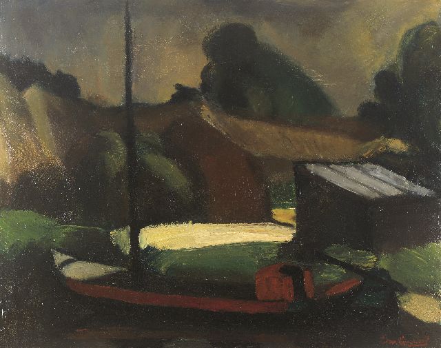 Wijngaerdt P.T. van | Boat by a barn, oil on canvas 80.4 x 101.4 cm, signed l.r. and painted ca. 1918