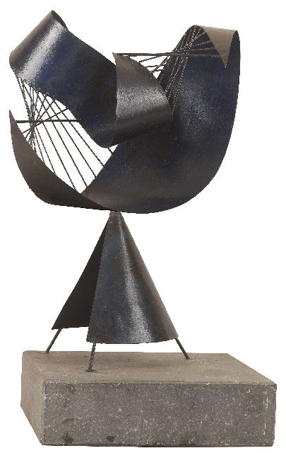 Ittmann H.  | Untitled, metal, painted blue and black 52.0 x 37.5 cm, executed ca. 1950