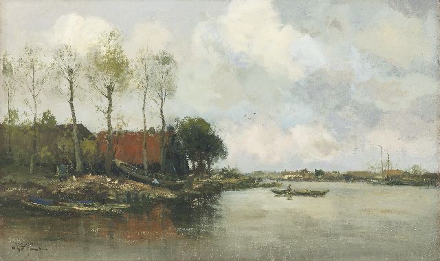 Jansen W.G.F.  | River view, oil on canvas 60.2 x 100.5 cm, signed l.l.