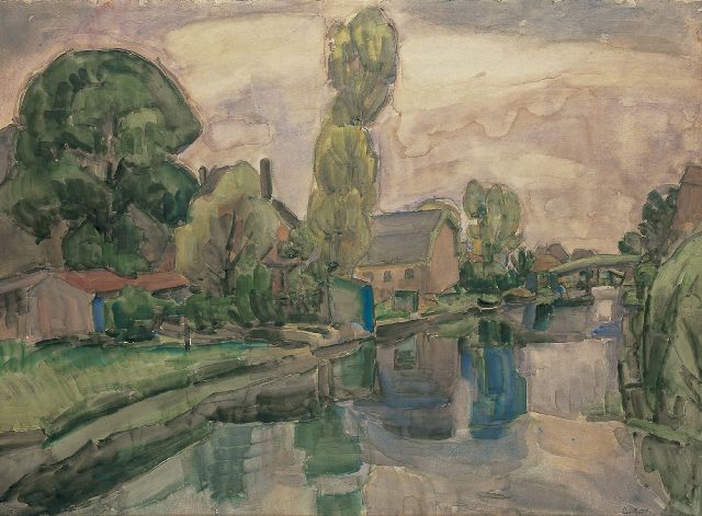 Gestel L.  | A view on Koedijk, watercolour on paper 72.0 x 98.0 cm, signed l.r. and dated 'Koedijk 1919'