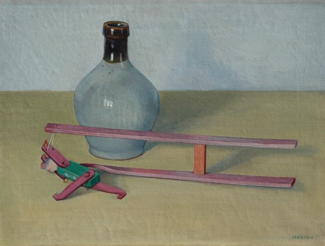 Jan Boon | A still life with a jug and a toy, oil on canvas, 30.2 x 40.5 cm, signed l.r.