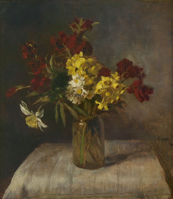 Hein Kever | A still life of flowers, oil on canvas, 53.5 x 47.2 cm, signed r.c.