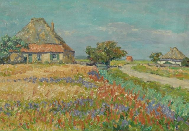 Ad Blok van der Velden | The farm De Strooppot on the island Texel, oil on canvas, 35.1 x 50.4 cm, signed l.r. and dated '47