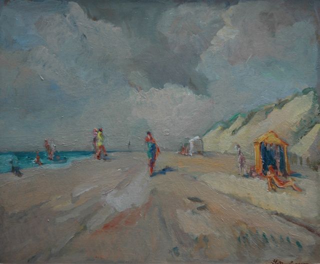Elie Neuburger | On the beach, oil on board, 38.0 x 46.0 cm, signed l.r.