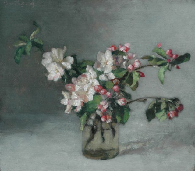 Georg Rueter | Flowers in a vase, oil on panel, 37.5 x 42.4 cm, signed u.l. and dated '49